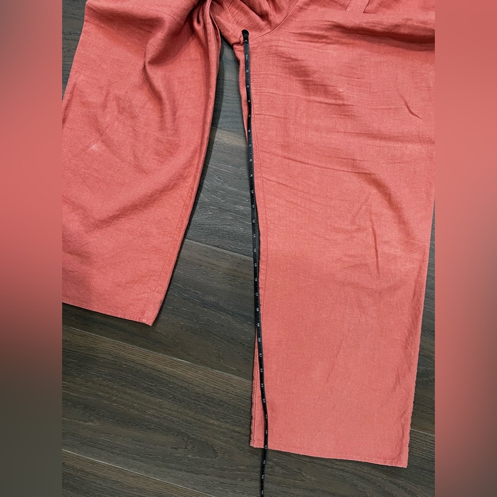 Monteau Rust Wide Leg Paperbag Tie-Waist Pants - Picture 7 of 13